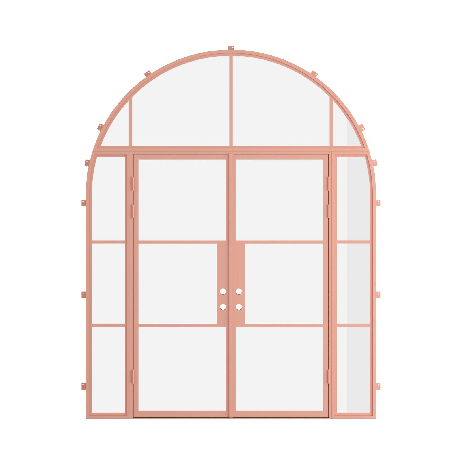 Pinkys Air 4 steel door, double, flat, with side windows, with a full-arch top window, closed