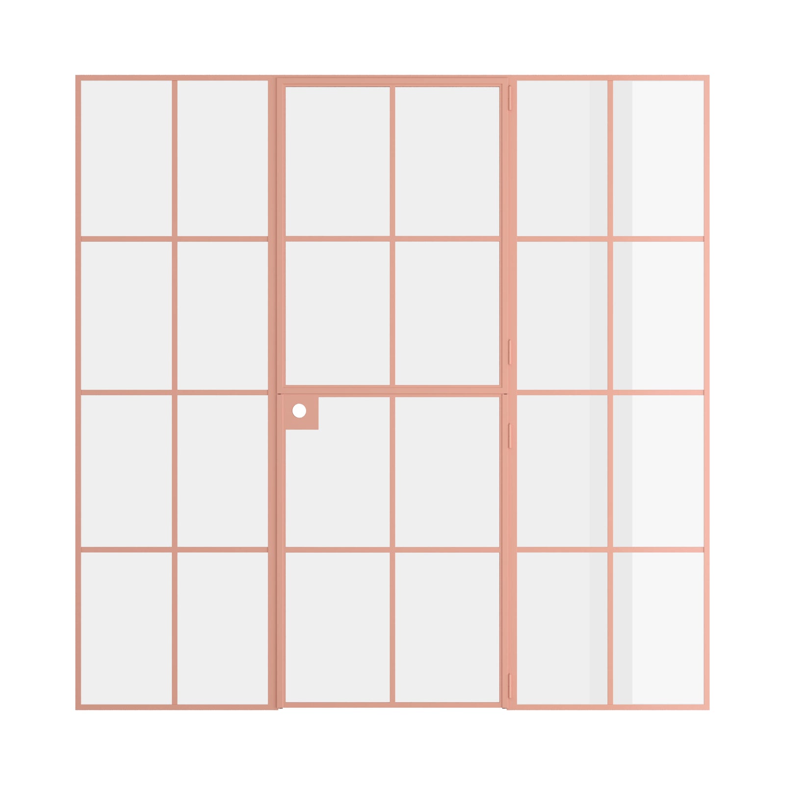 Pinkys Air 5 interior steel door, single, flat, Dutch, with side windows, closed