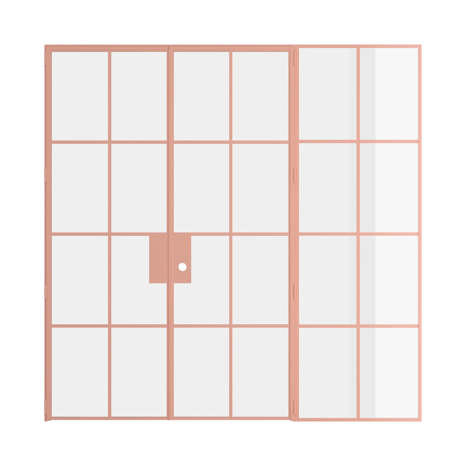 Pinkys Air 5 interior steel door, double, flat, with a right side window, closed