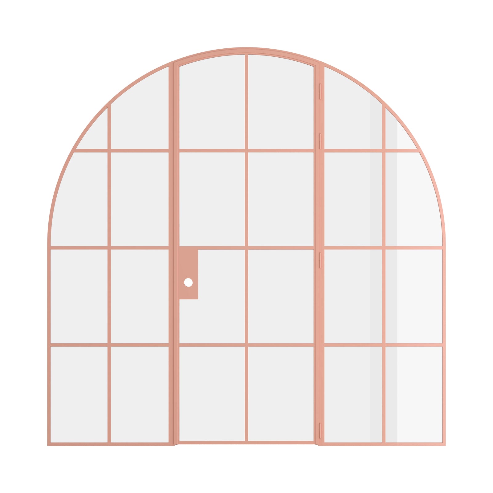 Pinkys Air 5 interior steel door, single, arch, with side windows, closed
