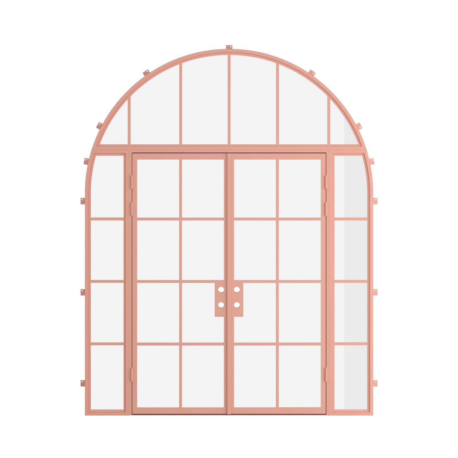 Pinkys Air 5 steel door, double, flat, with side windows, with a full-arch top window, closed