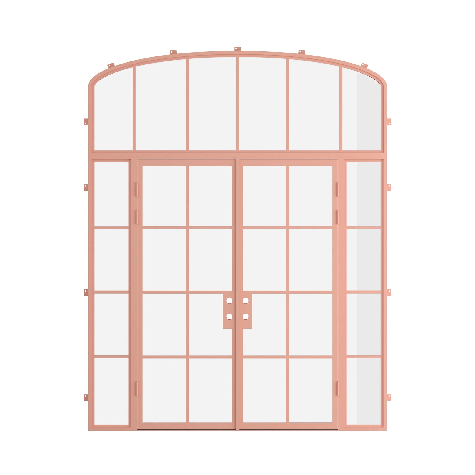 Pinkys Air 5 steel door, double, flat, with side windows, with a mini-arch top window, closed