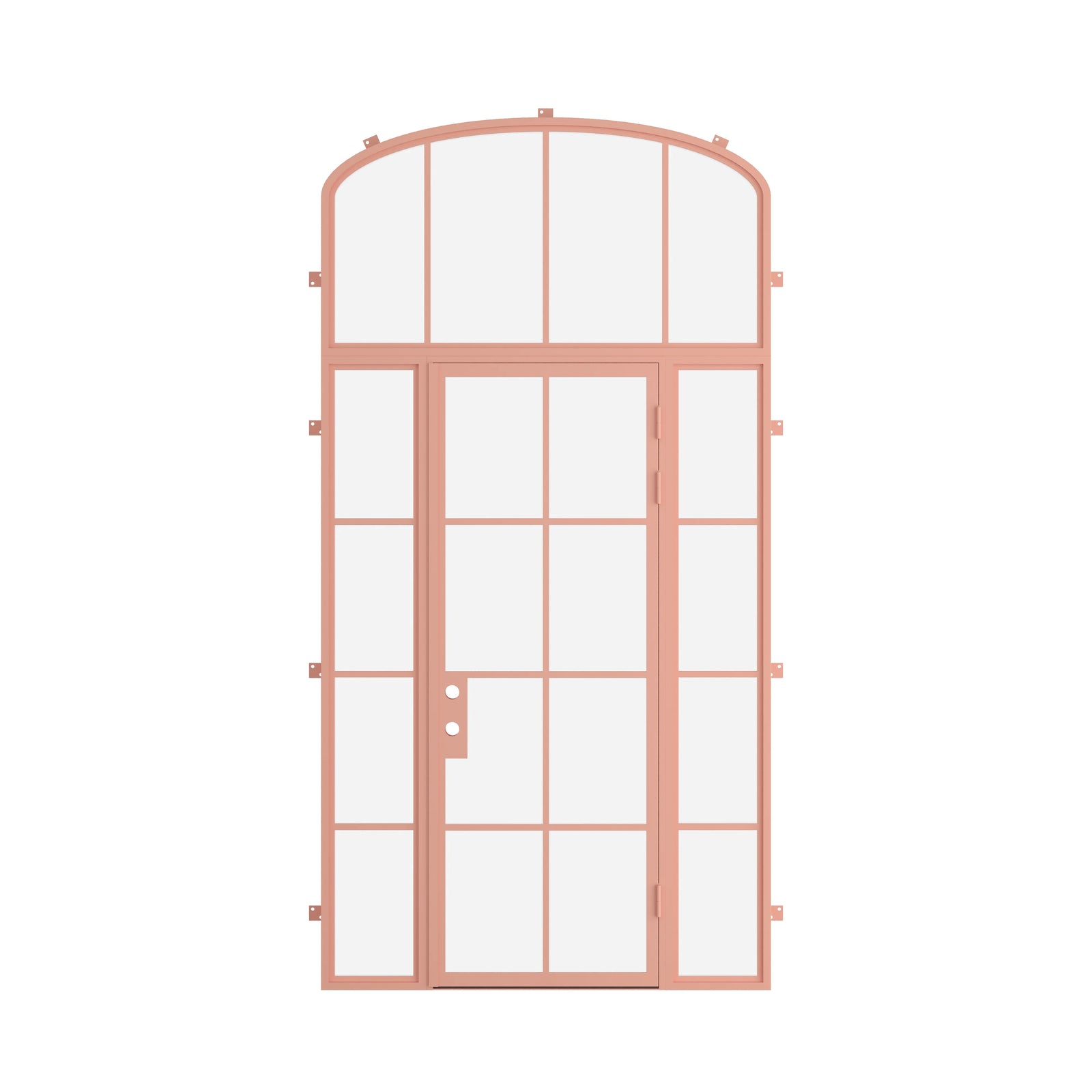 Pinkys Air 5 steel door, single, flat, with side windows, with a mini-arch top window, closed
