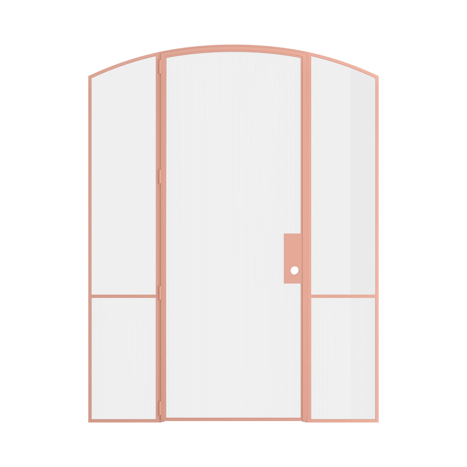 Pinkys Air Grand interior steel door, single, arch, with side windows, closed