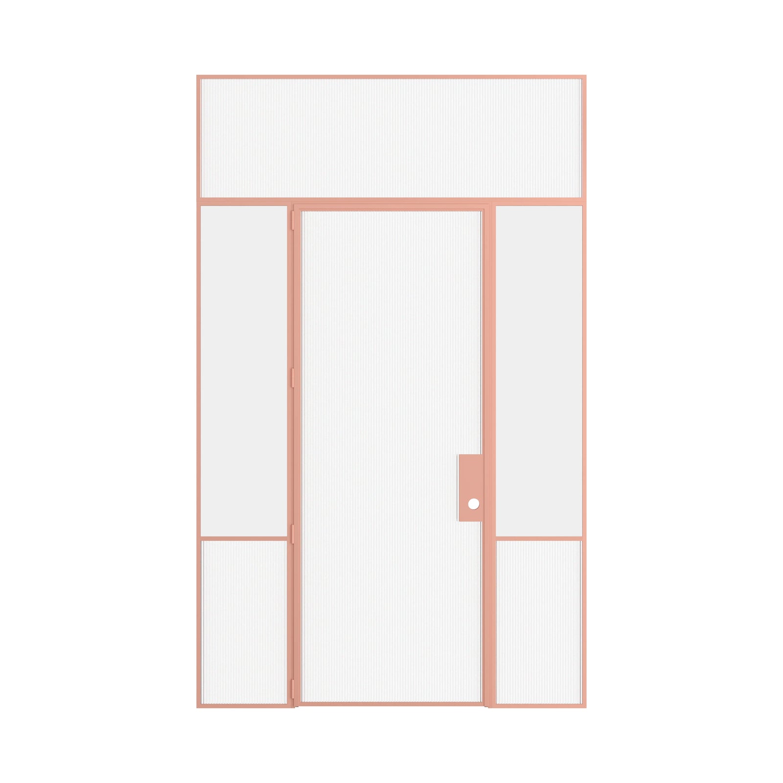 Pinkys Air Grand interior steel door, single, flat, with side windows, with a flat top window, closed