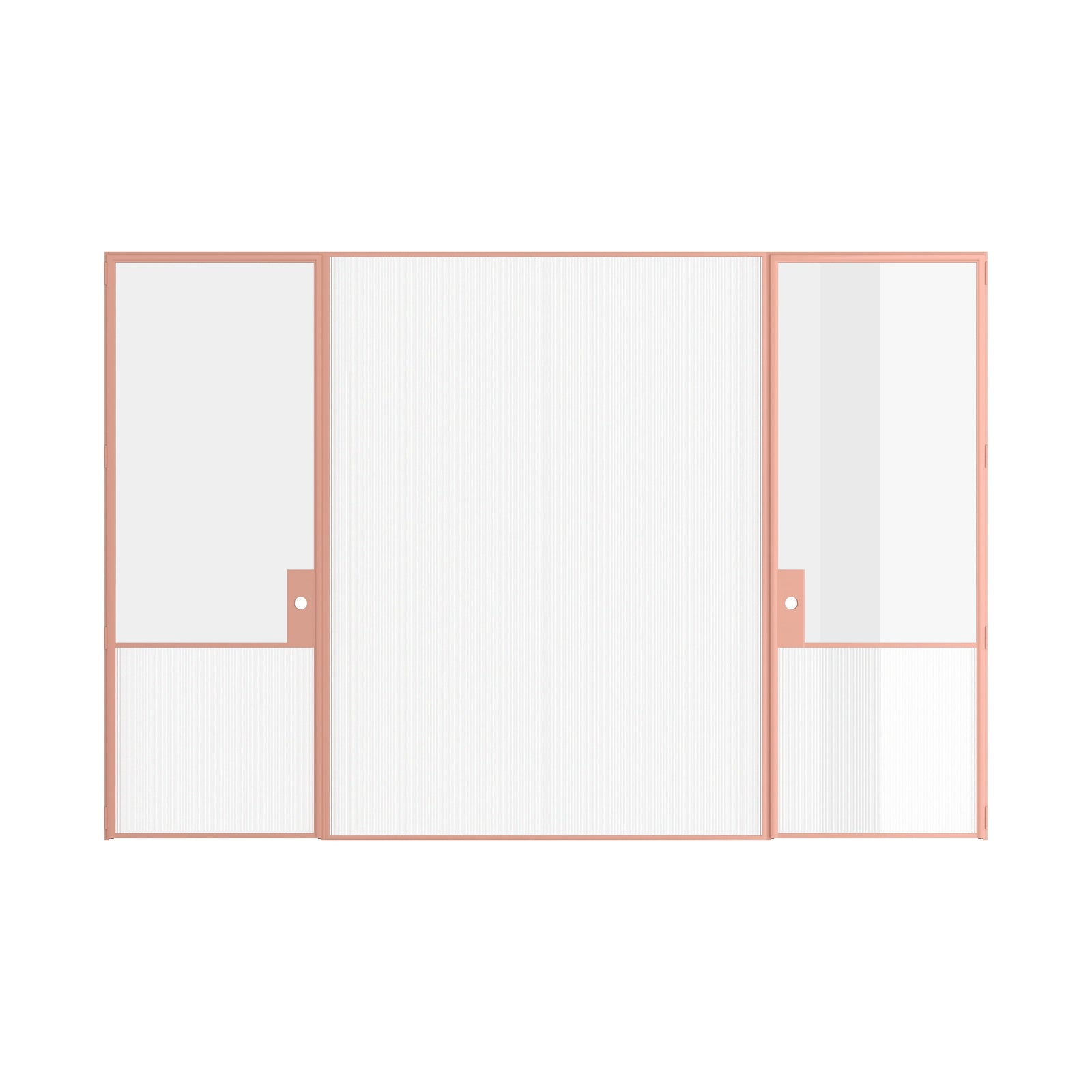 Pinkys Air Grand interior steel door, dual single, flat, with a fixed middle panel, closed