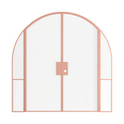 Air Grand interior double arch steel doors in sunset pink with sidelights, OTTOSTUMM hot-rolled steel frame system