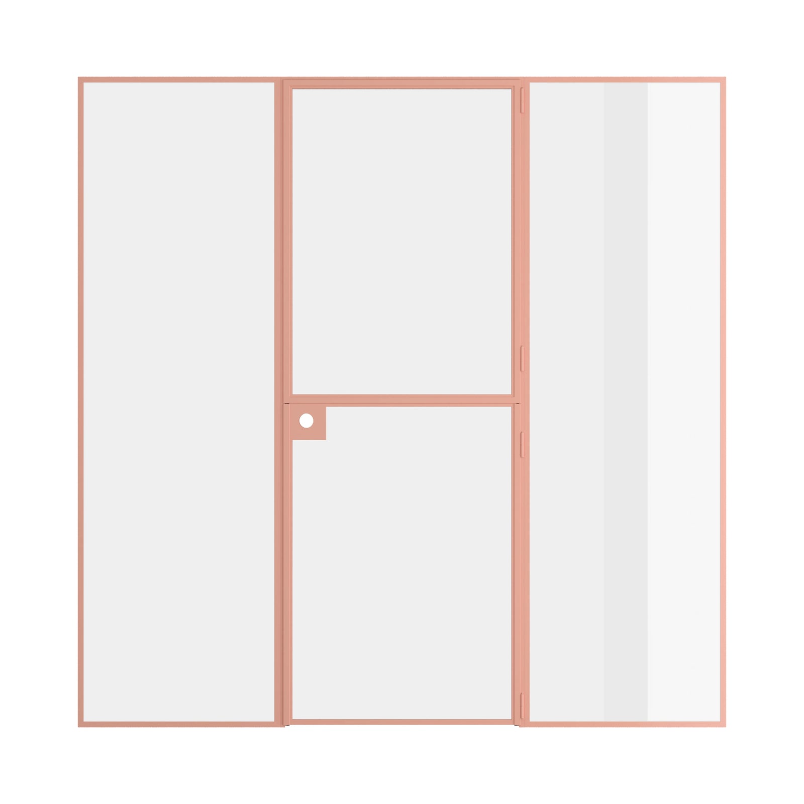 Pinkys Air Lite interior steel door, single, flat, Dutch, with side windows, closed