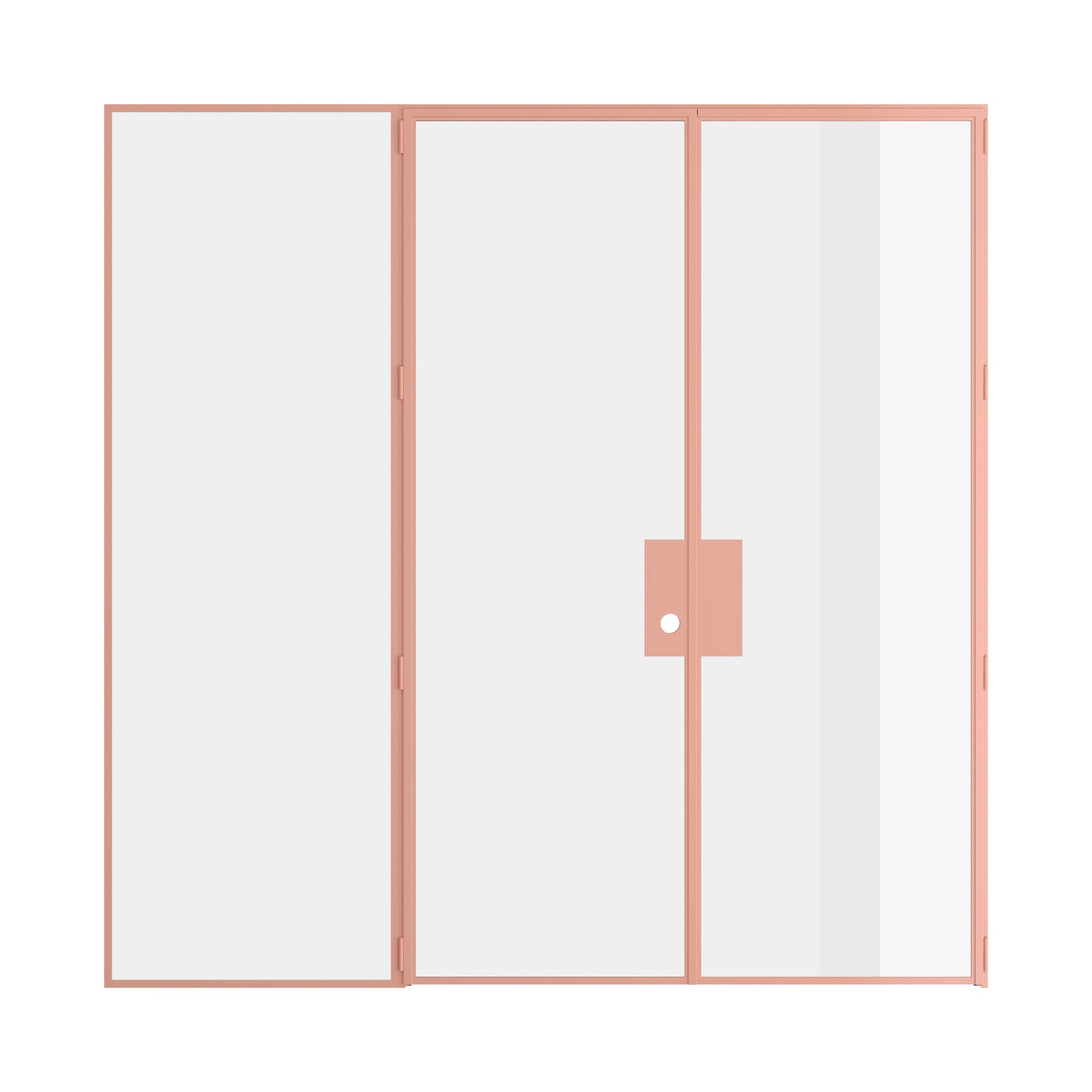 Pinkys Air Lite interior steel door, double, flat, with a left side window, closed