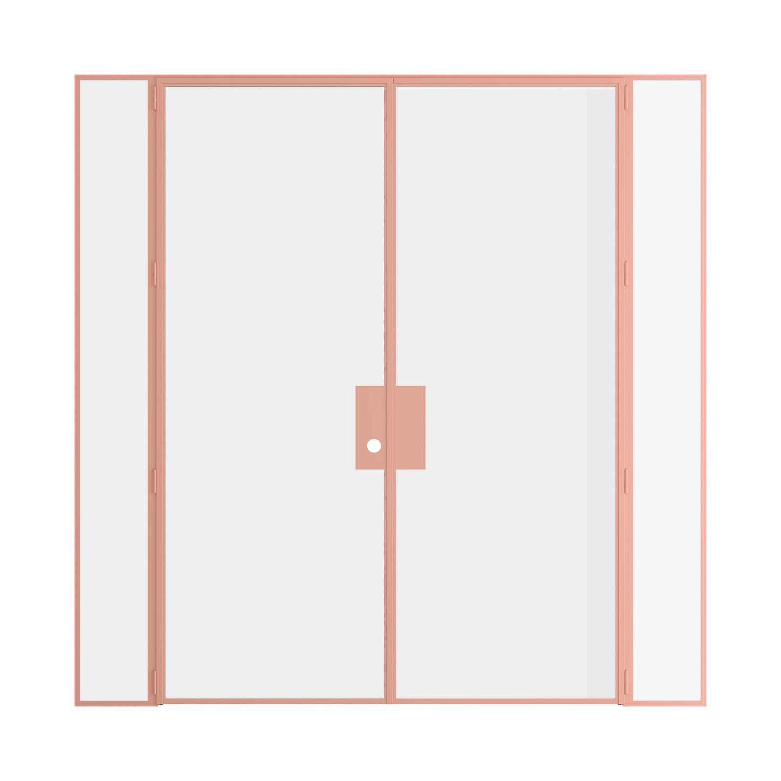Pinkys Air Lite interior steel door, double, flat, with side windows, closed