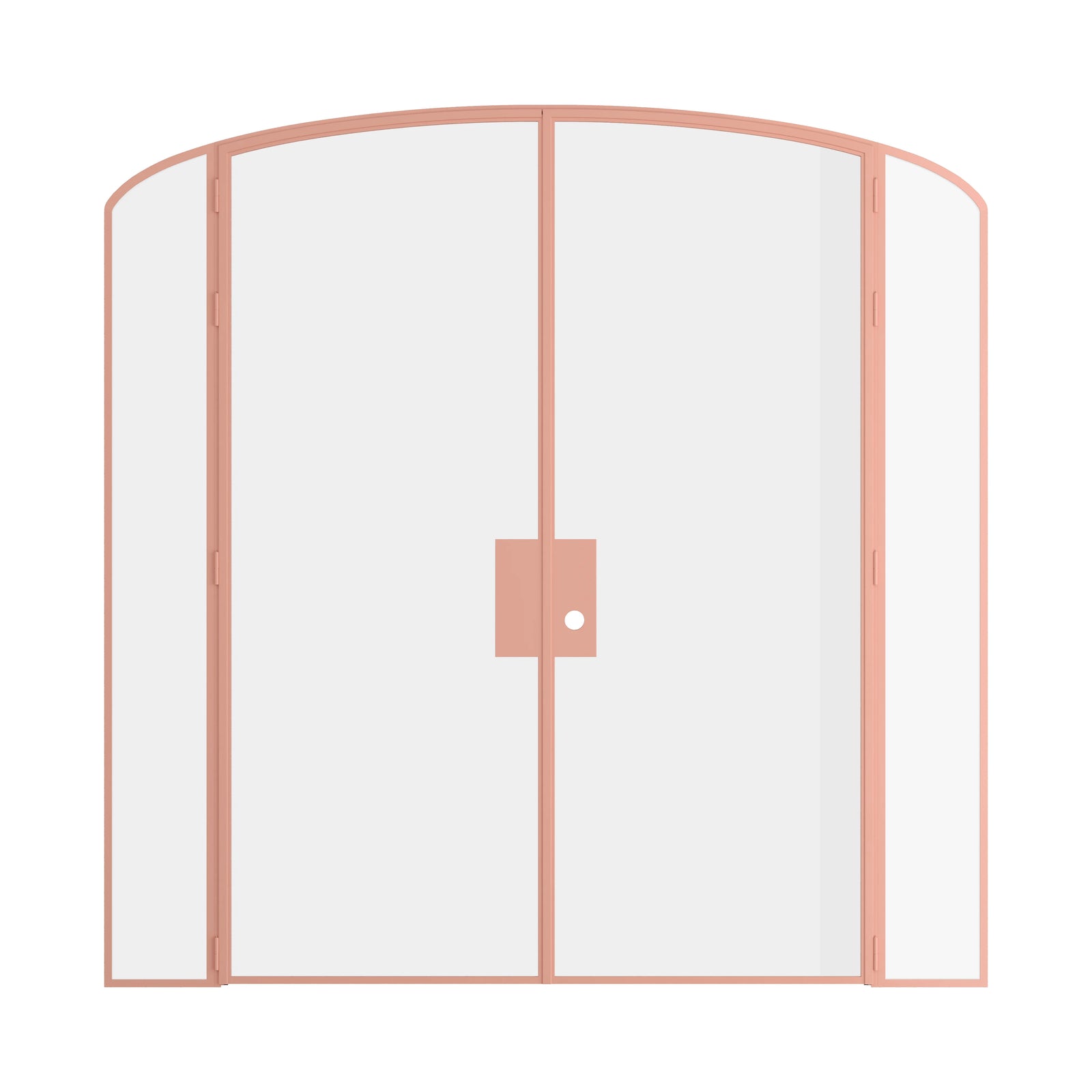 Pinkys Air Lite interior steel door, double, mini arch, with side windows, closed