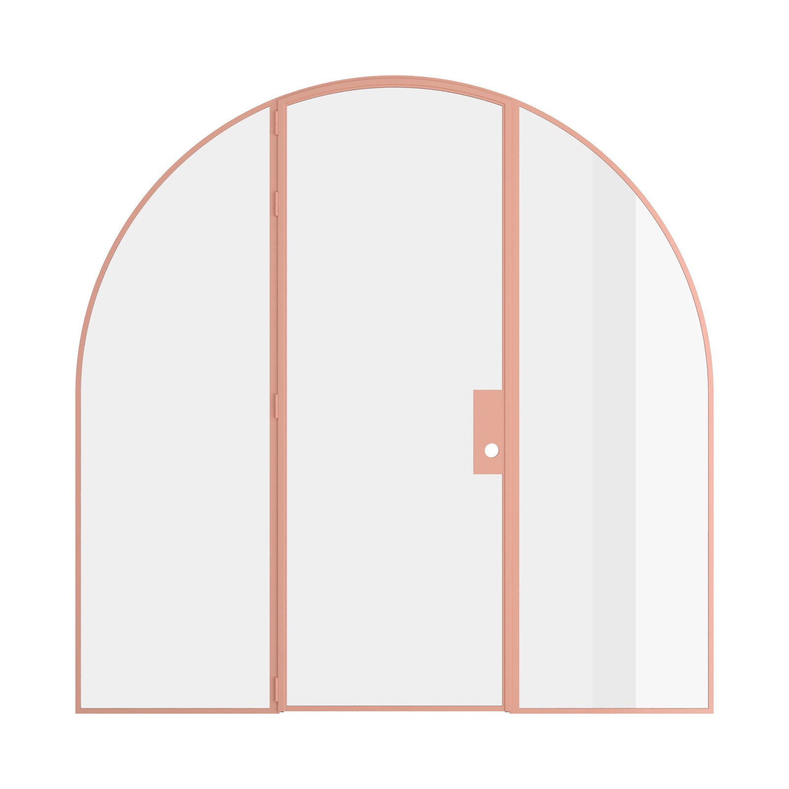 Pinkys Air Lite interior steel door, single, full arch, with side windows, closed