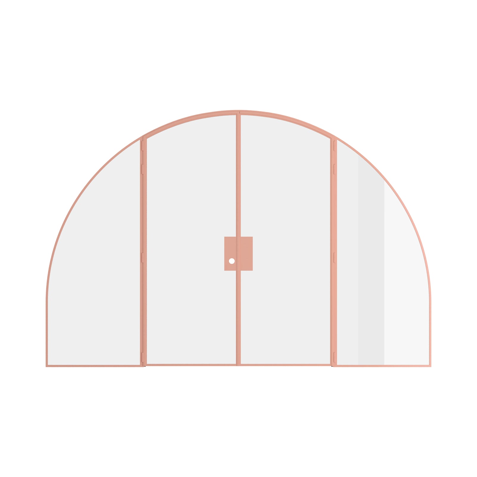 Pinkys Air Lite interior steel door, double, arch, with side windows, closed