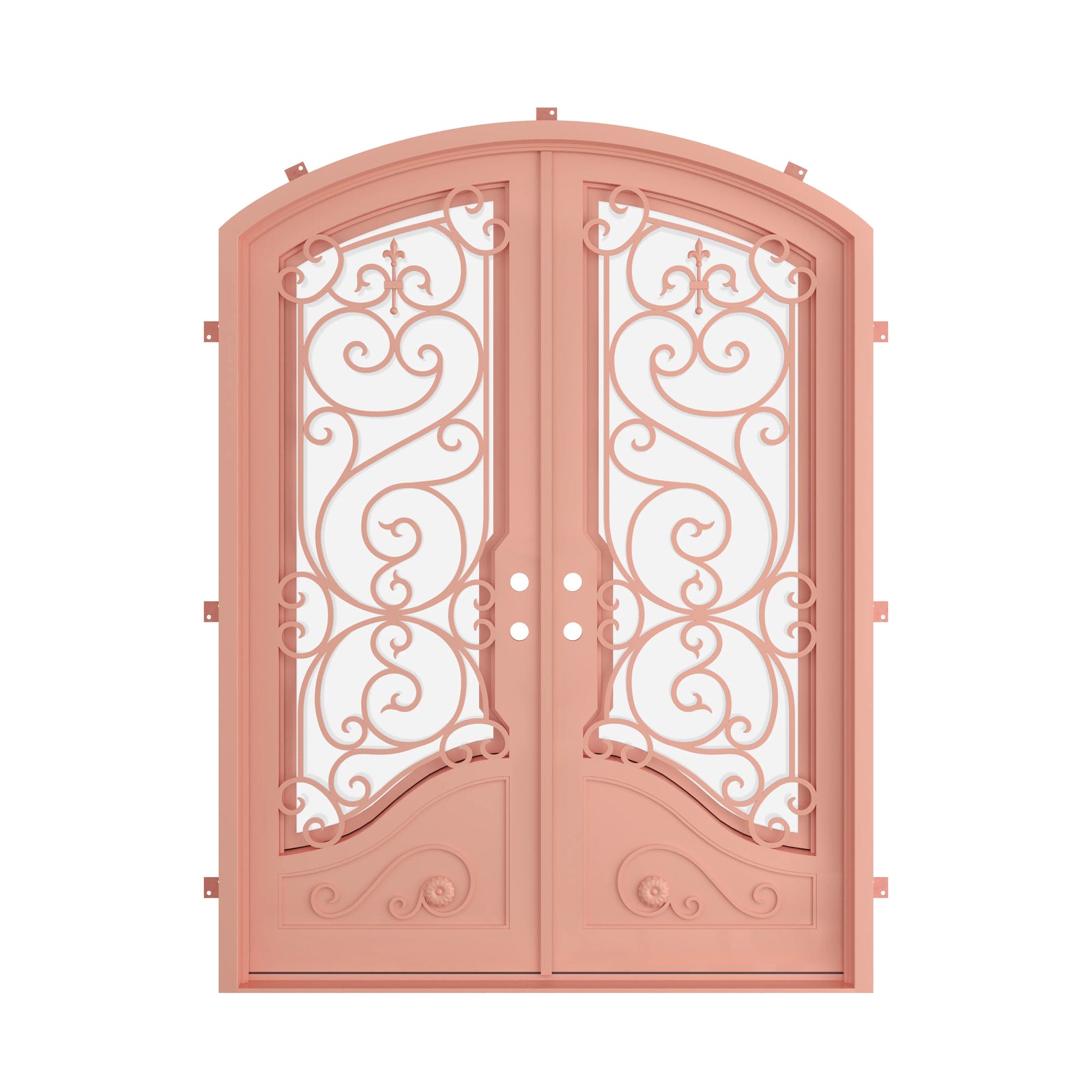 Pinkys Beverly steel door, double, arch, closed