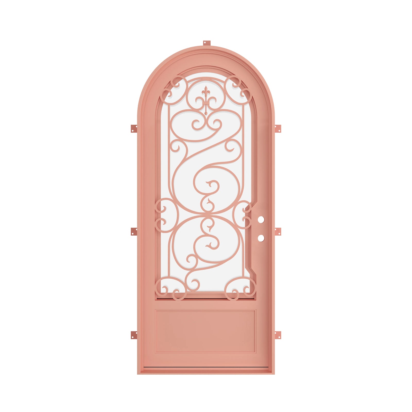 Pinkys Beverly steel door, single, arch, closed