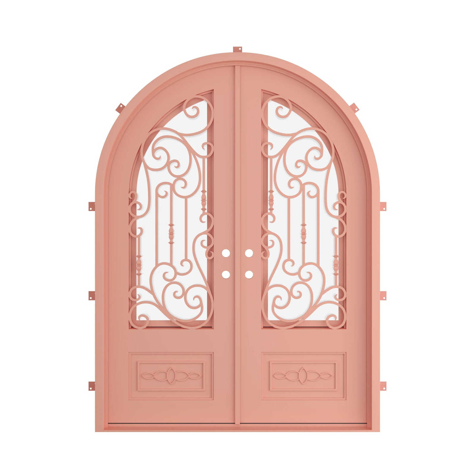 Pinkys Golden Gate steel door, double, full arch, closed