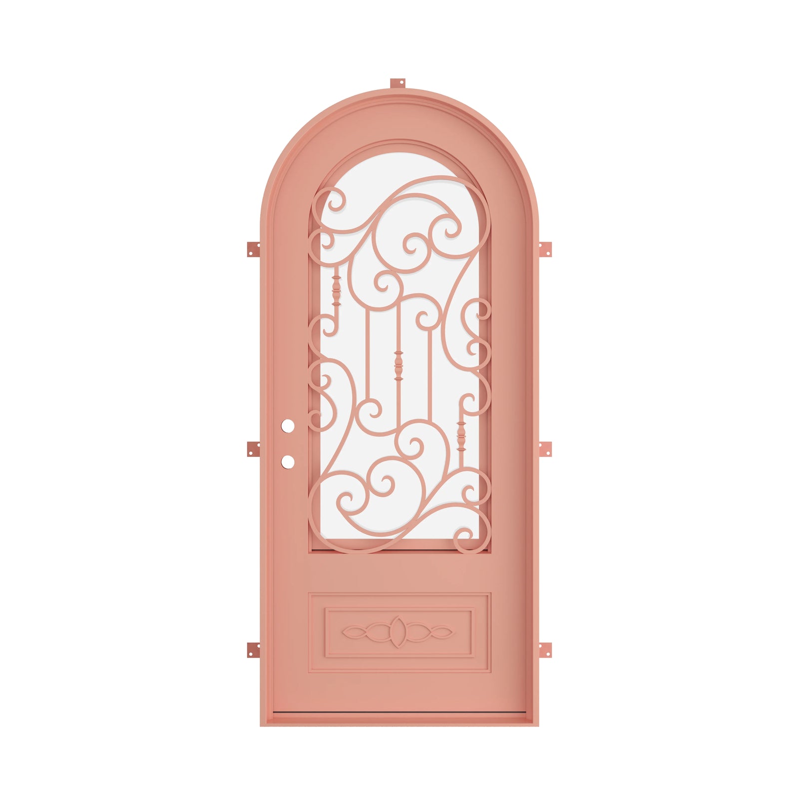 Pinkys Golden Gate steel door, single, full arch, closed