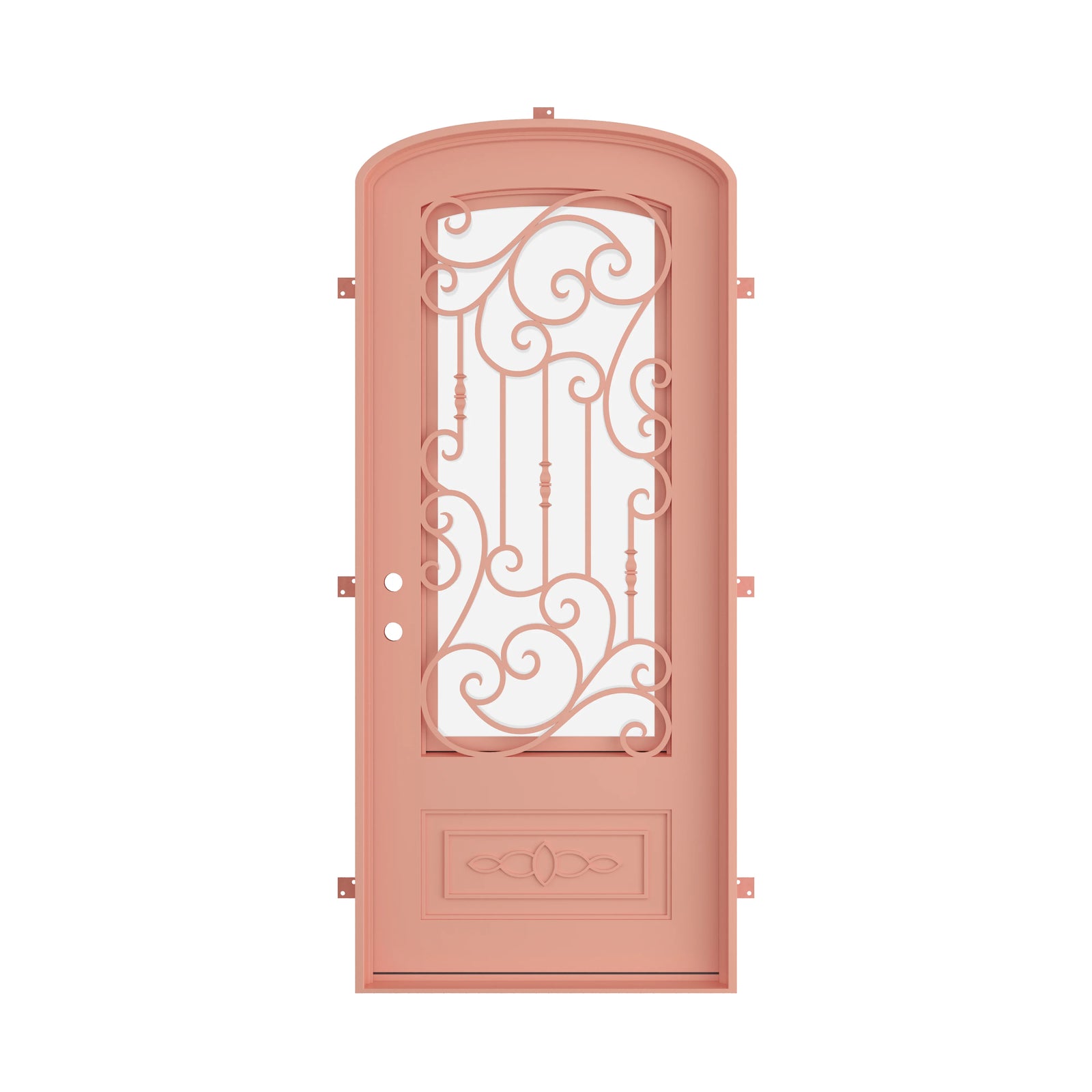 Pinkys Golden Gate steel door, single, arch, closed