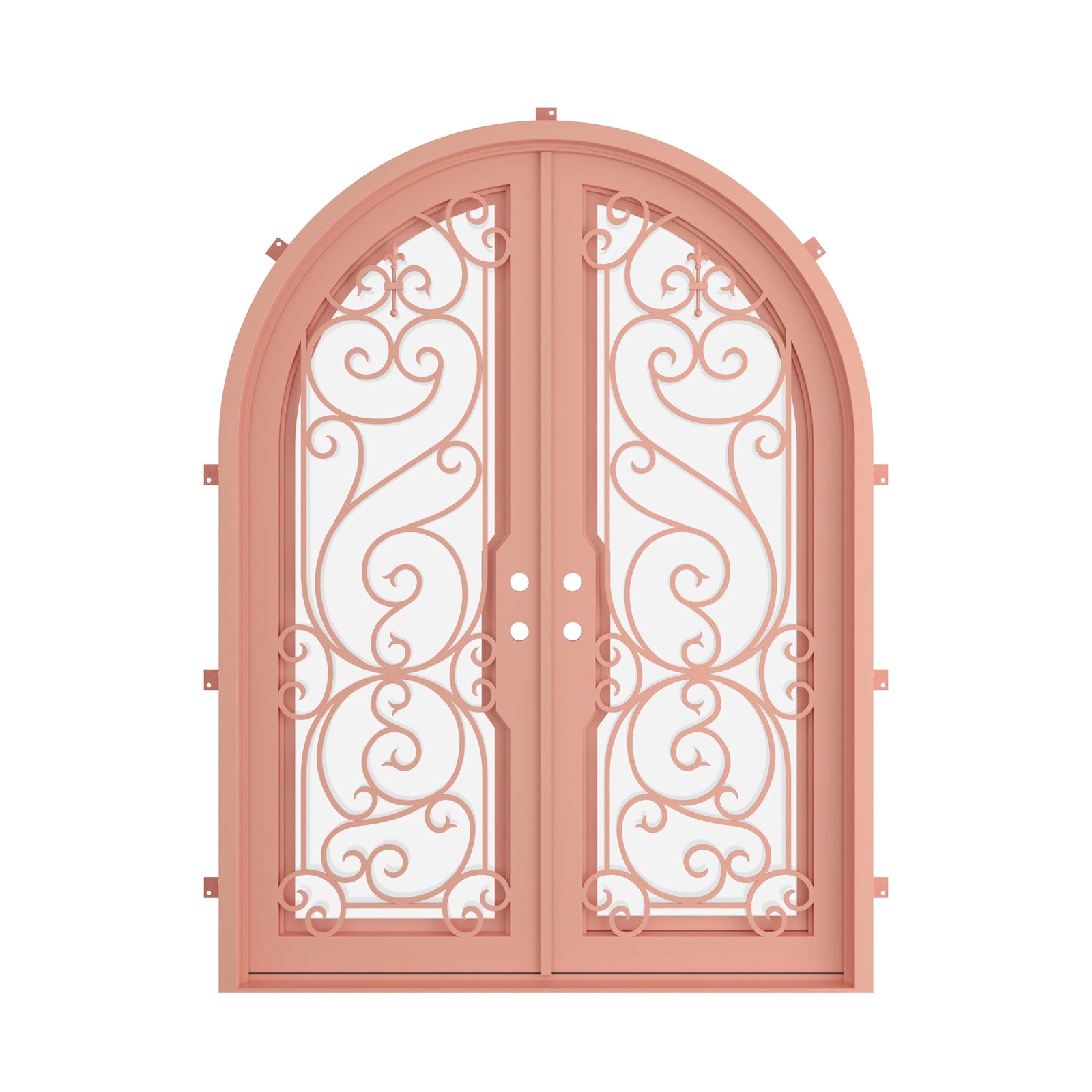 Pinkys Hills steel door, double, full arch, closed