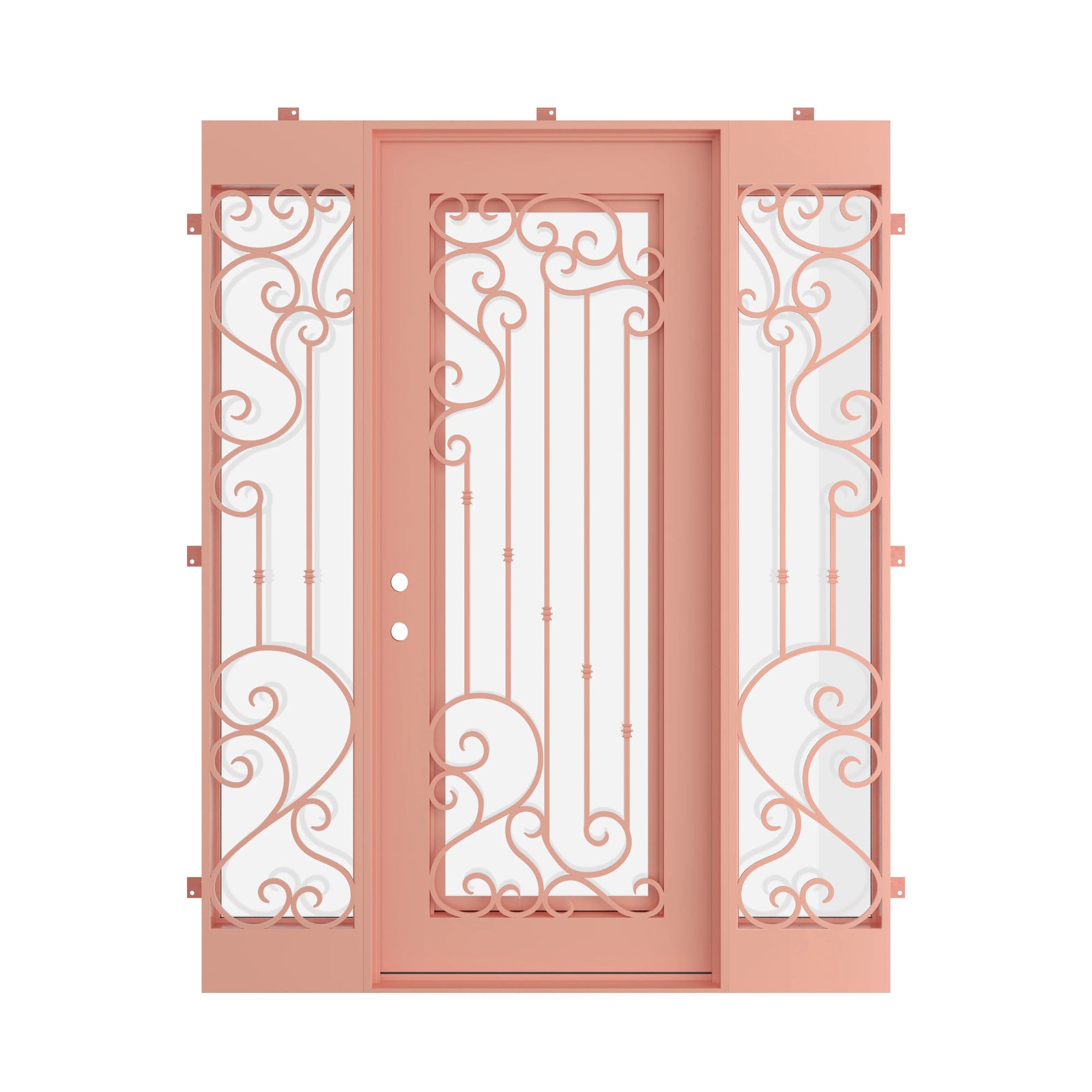 Pinkys Paris steel door, single, flat, with side windows, closed
