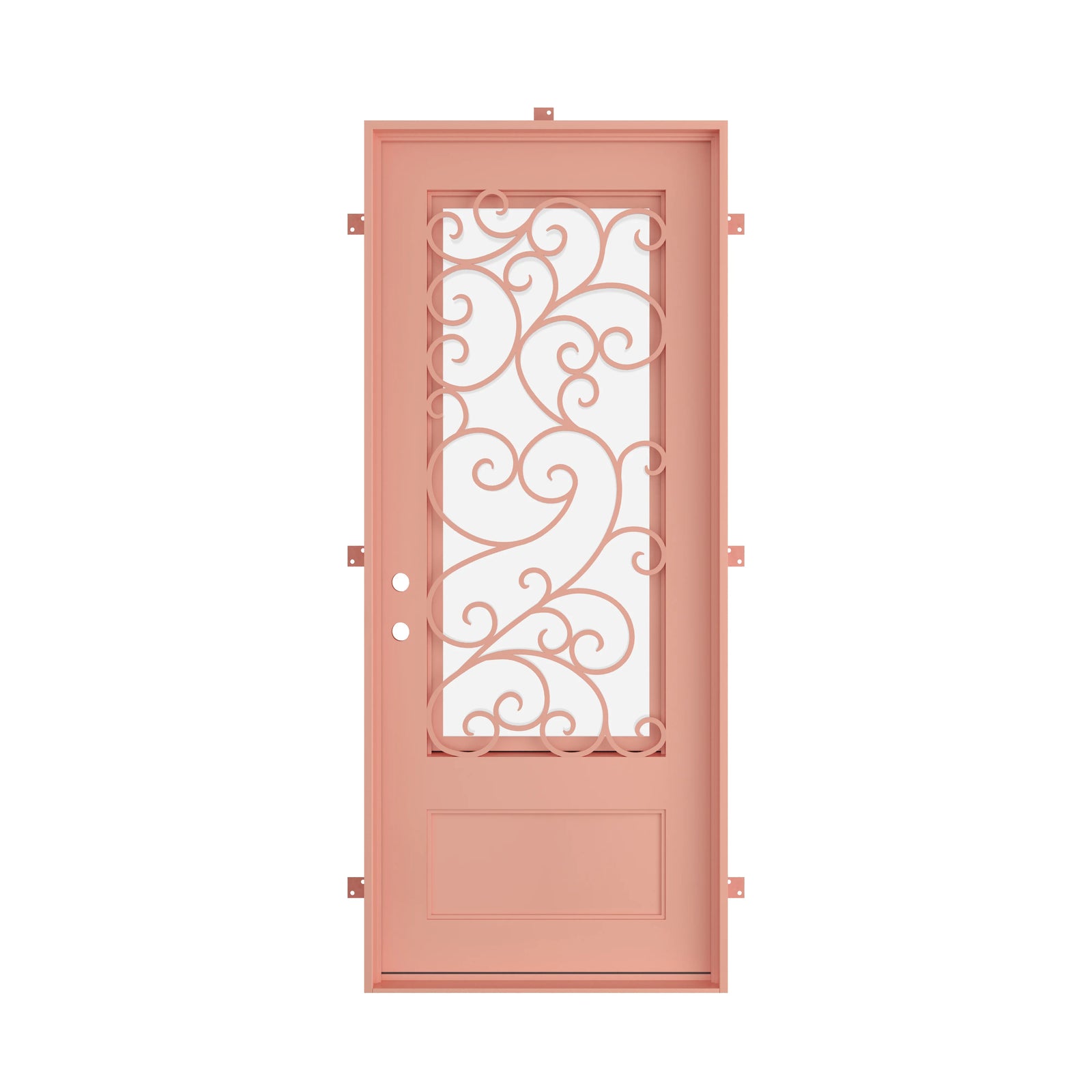Pinkys Story steel door, single, flat, closed