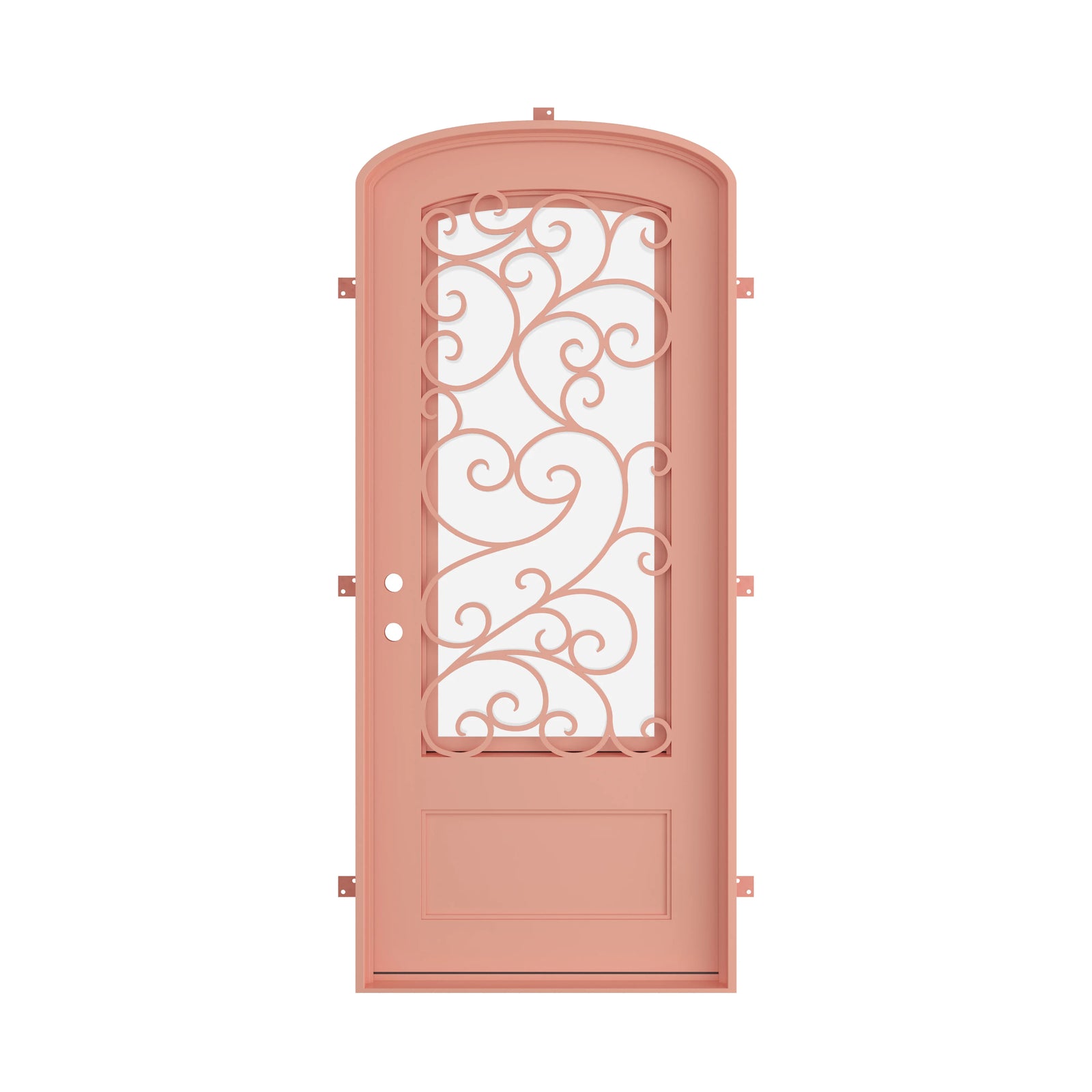 Pinkys Story steel door, single, arch, closed