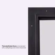 Modern double front doors with insulated steel framing