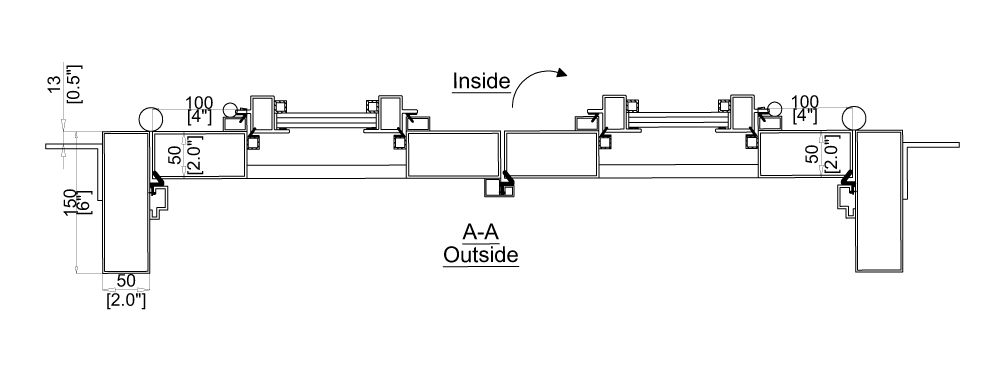 Top View Cut Sheet for Double Iron Doors