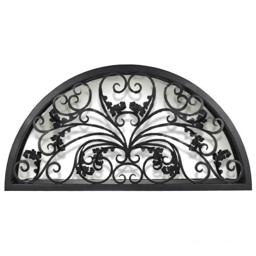 Dream ornate iron transom full arch top window