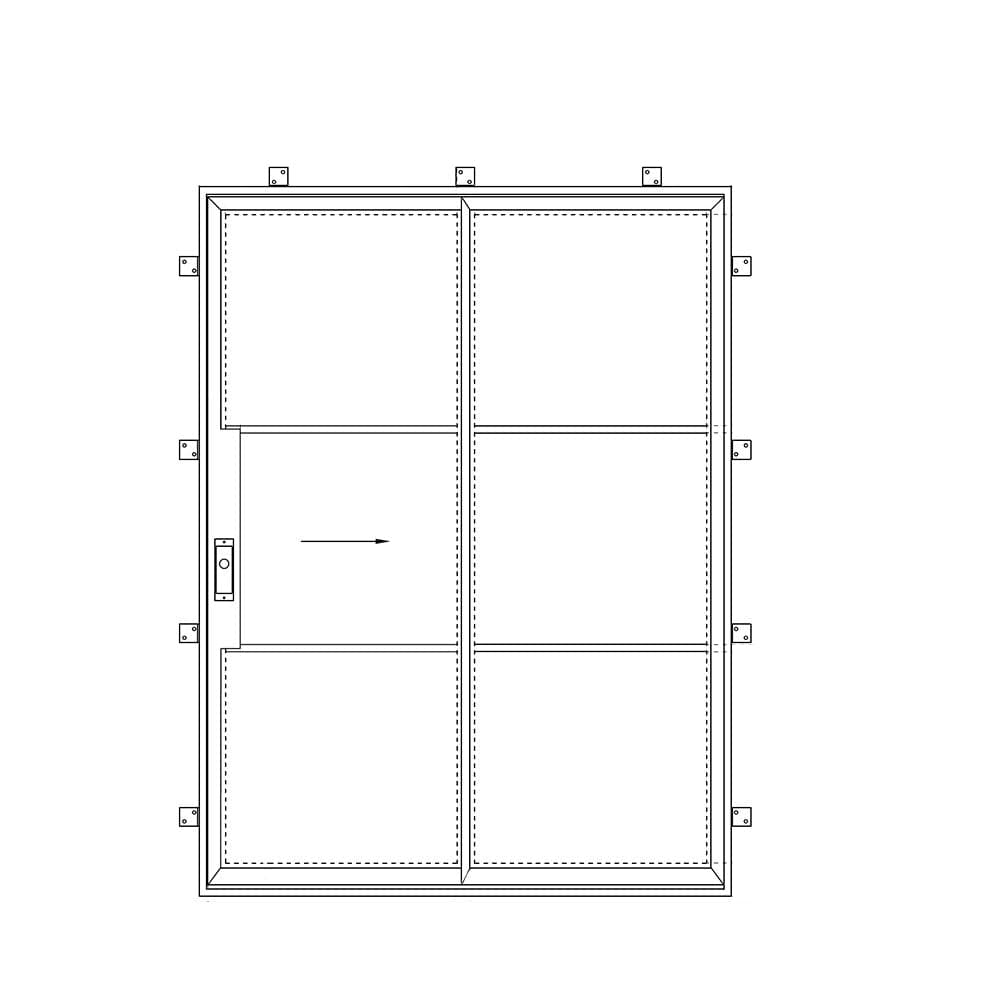 black steel right hand sliding door