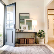 Air Getty single flat steel entry door with slim frame modern European design