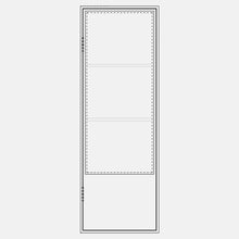 Load image into Gallery viewer, Diagram of PINKYS Air Pantry single flat steel interior door with simple horizontal bars results in the perfect combination of classic and contemporary used as entry doors, patio and french doors, back or side steel doors, and even as steel room dividers.