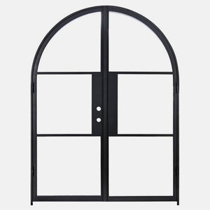 PINKYS Air 4 Interior Black Double Full Arch Steel Door with No Threshold