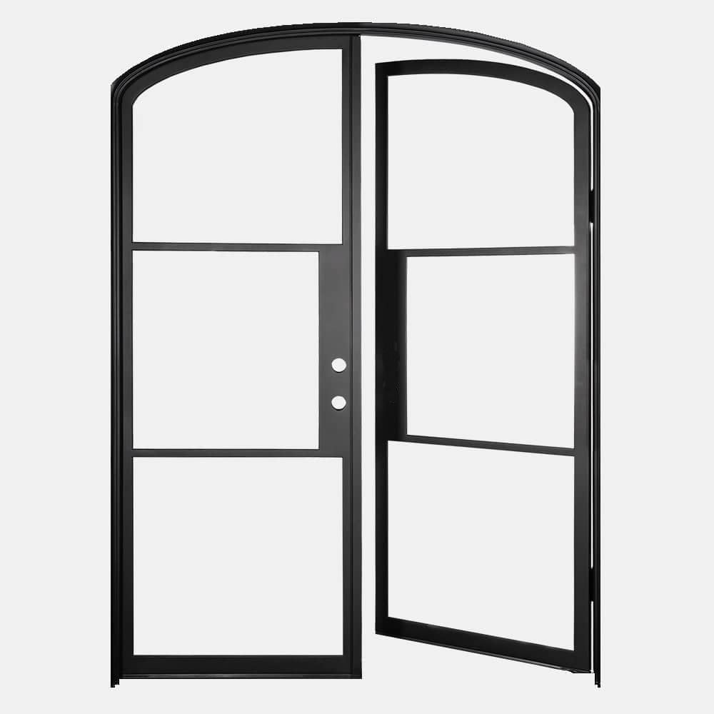 PINKYS Air 4 Interior Black Double Mini Arch Steel Door with No Threshold