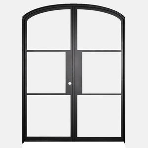 PINKYS Air 4 Interior Black Double Mini Arch Steel Door with No Threshold