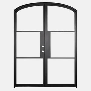 PINKYS Air 4 Interior Black Double Mini Arch Steel Door with No Threshold