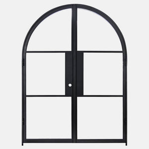 PINKYS Air 4 Interior Black Double Full Arch Steel Door with No Threshold