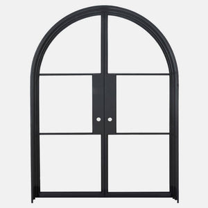 PINKYS Air 4 Interior Black Steel Door- Double Full Arch - Removable Threshold