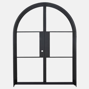 PINKYS Air 4 Interior Black Double Full Arch Steel Door with No Threshold