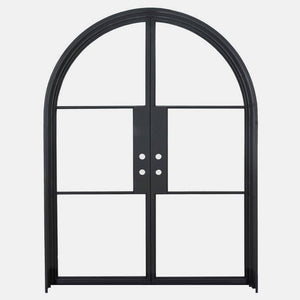 PINKYS Air 4 Interior Black Steel Door- Double Full Arch - Removable Threshold