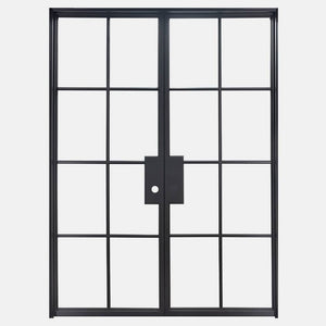 PINKYS Air 5 Interior Black Double Flat Steel Door w/ No Threshold