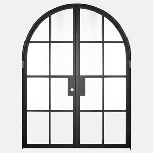 PINKYS Air 5 Interior Black Double Full Arch Steel Door w/ No Threshold