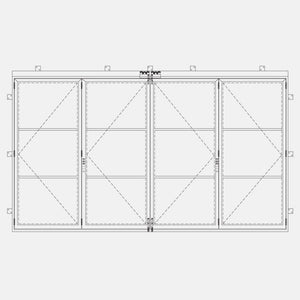 Center spliting Bi-Fold steel door for Patio or room divider from Pinkys Iron Doors