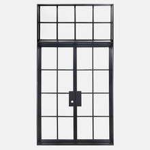 Load image into Gallery viewer, PINKYS Air 5 Interior Flat Top black steel door w/ Flat Top Transom