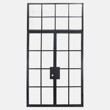 Load image into Gallery viewer, PINKYS Air 5 Interior Flat Top black steel door w/ Flat Top Transom