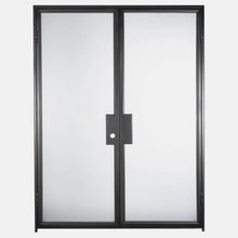 Load image into Gallery viewer, PINKYS Air Lite Interior Black Double Flat Steel Door w/ No Threshold