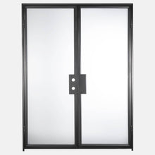 Load image into Gallery viewer, PINKYS Air Lite Interior Black Double Flat Steel Door w/ No Threshold