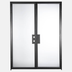 PINKYS Air Lite Interior Black Double Flat Steel Door w/ No Threshold