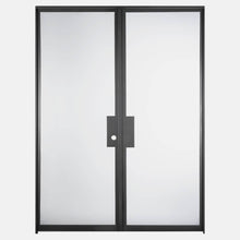 Load image into Gallery viewer, PINKYS Air Lite Interior Black Double Flat Steel Door w/ No Threshold