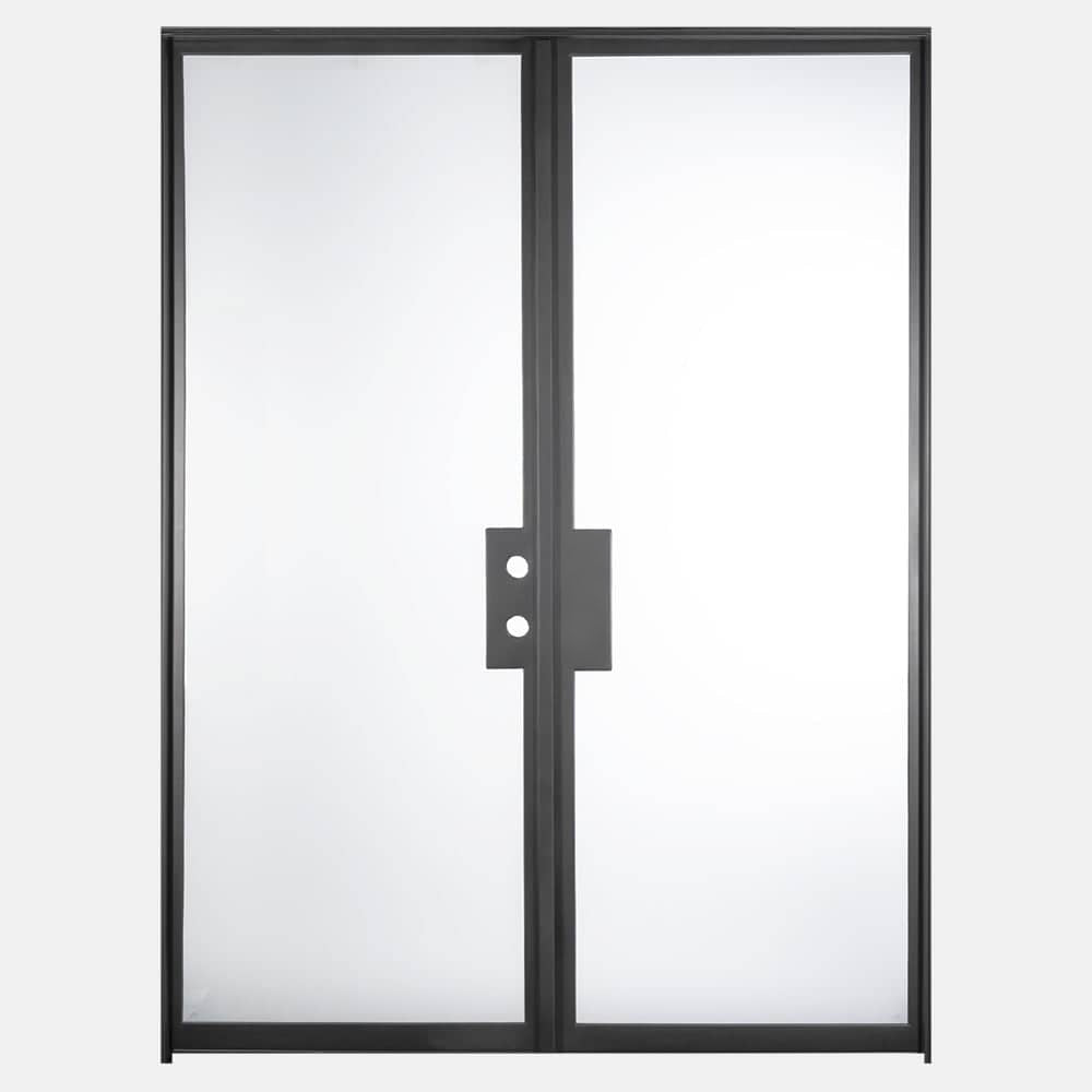 PINKYS Air Lite Interior Black Double Flat Steel Door w/ No Threshold